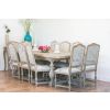 American Oak Solid Dining Table with 10 Parisian Print Dining Chairs - 0
